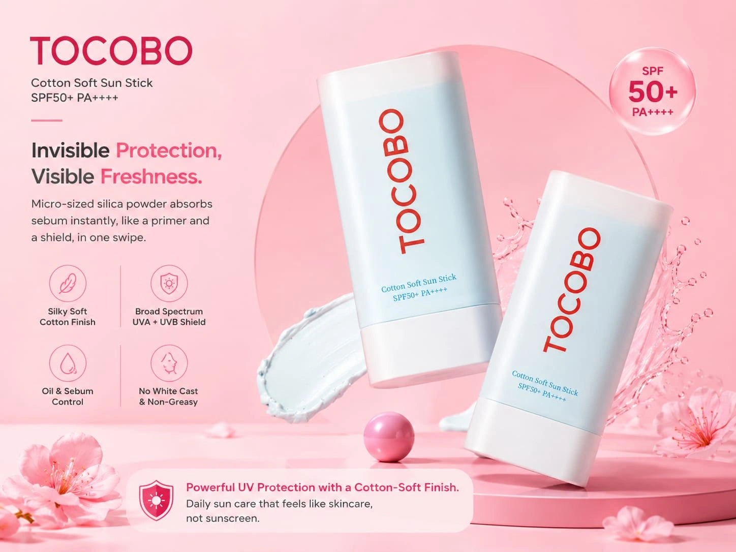 Invisible Protection, Visible Freshness — Tocobo Cotton Soft Sun Stick SPF50+ PA++++